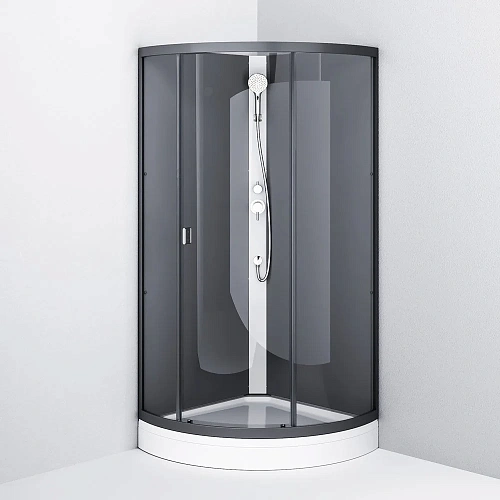 Душевая кабина AM.PM X-Joy W88C-301-090GG без крыши, 90х90, стекло графит, профиль графит Душевая кабина AM.PM X-Joy W88C-301-090GG без крыши, 90х90, стекло графит, профиль графит