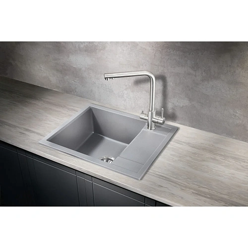 Кухонная мойка Milacio Navarra 60 Cuarzo (MC.77073), серый металлик Кухонная мойка Milacio Navarra 60 Cuarzo (MC.77073), серый металлик