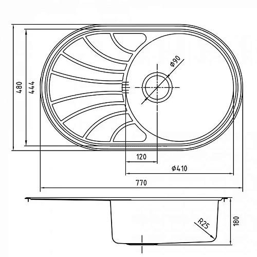 Кухонная мойка IDDIS Suno S (SUN77SDi77S), нержавеющая сталь, шелк, 770x480 Кухонная мойка IDDIS Suno S (SUN77SDi77S), нержавеющая сталь, шелк, 770x480