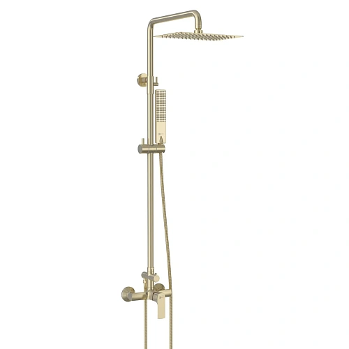 Душевая система Lemark Ursus LM7260BG с регулируемой высотой штанги, брашированное золото Душевая система Lemark Ursus LM7260BG с регулируемой высотой штанги, брашированное золото