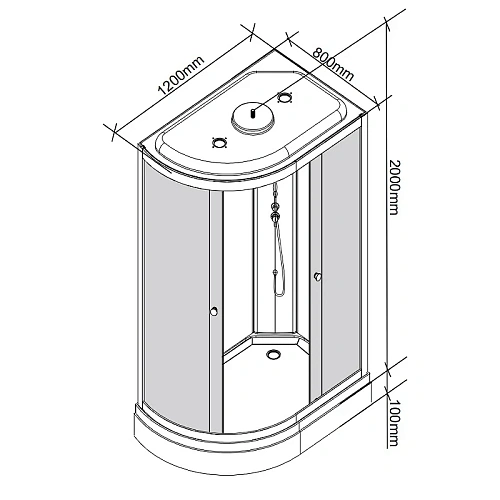 Душевая кабина Parly EC1231L 1200x800 профиль белый, стекло тонированное Душевая кабина Parly EC1231L 1200x800 профиль белый, стекло тонированное
