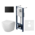 Комплект инсталляции AM.PM Like IS49038.801900 с унитазом Aquaspin, сиденьем микролифт и клавишей черный Комплект инсталляции AM.PM Like IS49038.801900 с унитазом Aquaspin, сиденьем микролифт и клавишей черный