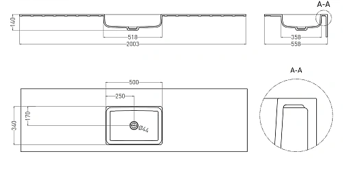 Раковина Salini ONDA PLUS 1402203M Раковина Salini ONDA PLUS 1402203M