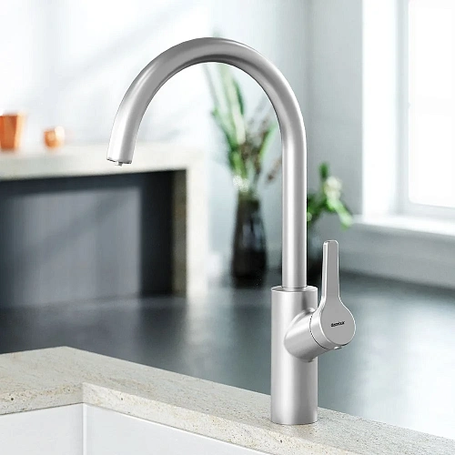 Смеситель для кухни Damixa Eclipse 310721400 с каналом для питьевой воды, никель Смеситель для кухни Damixa Eclipse 310721400 с каналом для питьевой воды, никель