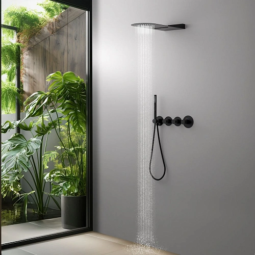 Душевая система Timo Saona SX-2350/03SM встраиваемая с термостатом черный Душевая система Timo Saona SX-2350/03SM встраиваемая с термостатом черный