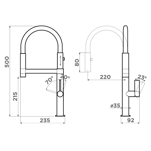 Смеситель для кухни Omoikiri Osaka C-WH 4994332 Смеситель для кухни Omoikiri Osaka C-WH 4994332
