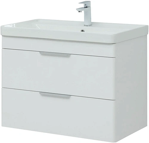 Тумба под раковину Aquanet Ирис new 815 белый глянец (2 ящика) 00310146 Тумба под раковину Aquanet Ирис new 815 белый глянец (2 ящика) 00310146