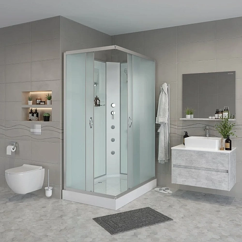 Душевая кабина Niagara Classic NG-43975-14QBKG (900х700х2000) низкий поддон (13см) стекло матовое 439753QBKG Душевая кабина Niagara Classic NG-43975-14QBKG (900х700х2000) низкий поддон (13см) стекло матовое 439753QBKG