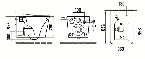 Унитаз подвесной Boheme Zen 967-SET-2-MW c биде матовый белый с крышкой Унитаз подвесной Boheme Zen 967-SET-2-MW c биде матовый белый с крышкой