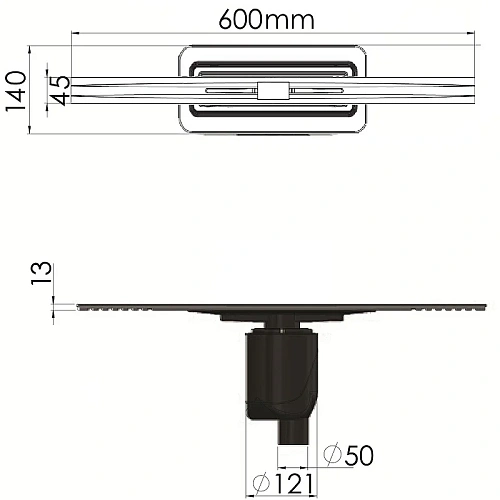 Душевой лоток BERGES SIMPEL 600, матовый хром, S-сифон D50/105 H50 вертикальный 090011 Душевой лоток BERGES SIMPEL 600, матовый хром, S-сифон D50/105 H50 вертикальный 090011