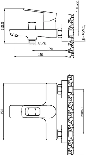Смеситель для ванны STWORKI Флом FL-02cr 550609 Смеситель для ванны STWORKI Флом FL-02cr 550609