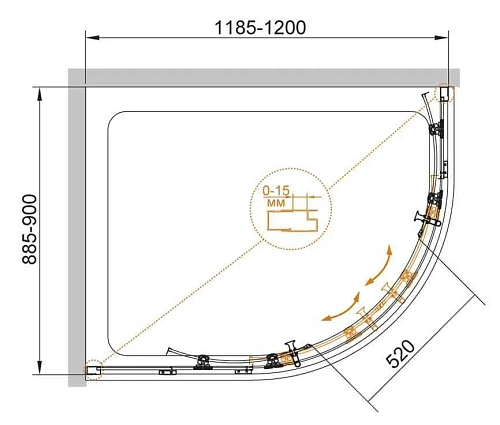 Душевой уголок CEZARES ECO-O-RH-2-120/90-C-Cr 120x90см стекло прозрачное, профиль хром Душевой уголок CEZARES ECO-O-RH-2-120/90-C-Cr 120x90см стекло прозрачное, профиль хром