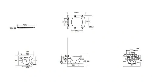 Унитаз подвесной Kludi RESA R 23WCSET43 керамический с сиденьем Унитаз подвесной Kludi RESA R 23WCSET43 керамический с сиденьем