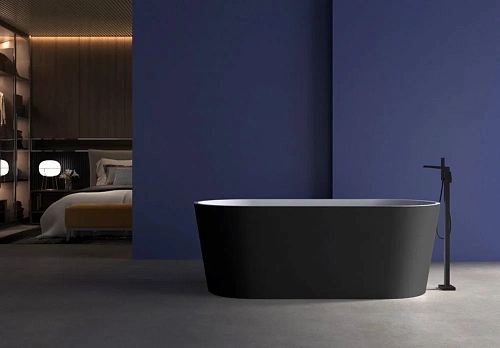 Ванна отдельностоящая ABBER AB9209MB 170x80 универсальная, черная матовая, акриловая Ванна отдельностоящая ABBER AB9209MB 170x80 универсальная, черная матовая, акриловая