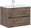 Тумба под раковину Aquanet Алвита New 70 2 ящика, дуб веллингтон табак 00334185 подвесная