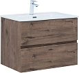 Тумба под раковину Aquanet Алвита New 70 2 ящика, дуб веллингтон табак 00334185 подвесная Тумба под раковину Aquanet Алвита New 70 2 ящика, дуб веллингтон табак 00334185 подвесная