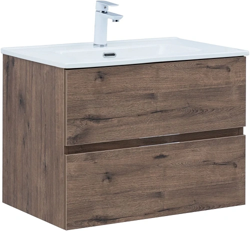 Тумба под раковину Aquanet Алвита New 70 2 ящика, дуб веллингтон табак 00334185 подвесная Тумба под раковину Aquanet Алвита New 70 2 ящика, дуб веллингтон табак 00334185 подвесная