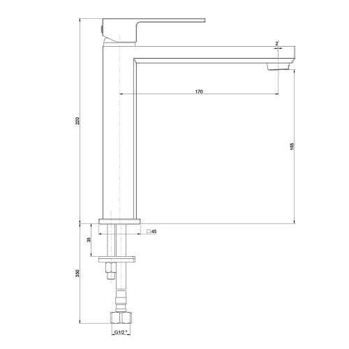 Смеситель для раковины Paini Grazia 21PZ205M без донного клапана, черный матовый Смеситель для раковины Paini Grazia 21PZ205M без донного клапана, черный матовый