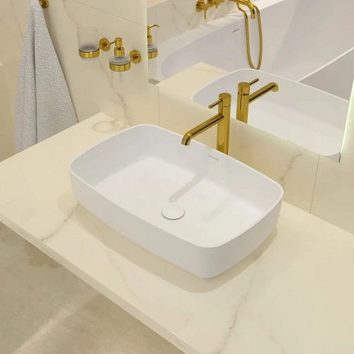 Раковина WHITECROSS Jasper 0741.058038.200 58x38 белый матовый из искусственного камня Раковина WHITECROSS Jasper 0741.058038.200 58x38 белый матовый из искусственного камня