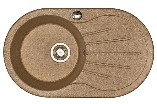 Кухонная мойка Aquaton Паола 1A714132PA070 из литого мрамора, круглая, с крылом терракотовая Кухонная мойка Aquaton Паола 1A714132PA070 из литого мрамора, круглая, с крылом терракотовая