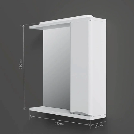 Зеркальный шкаф AM.PM Like M80MPR0651WG правый, 65 см, с подсветкой, белый Зеркальный шкаф AM.PM Like M80MPR0651WG правый, 65 см, с подсветкой, белый