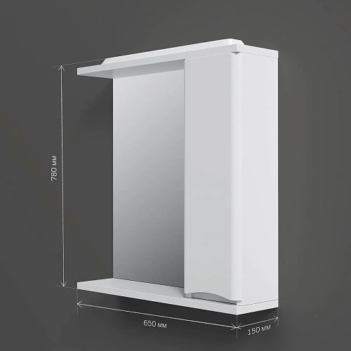 Зеркальный шкаф AM.PM Like M80MPR0651WG правый, 65 см, с подсветкой, белый Зеркальный шкаф AM.PM Like M80MPR0651WG правый, 65 см, с подсветкой, белый