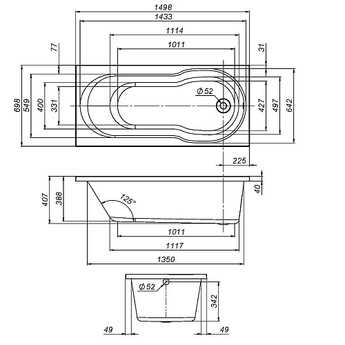 Акриловая ванна AM.PM X-Joy W88A-150-070W-A, A0 150x70 см Акриловая ванна AM.PM X-Joy W88A-150-070W-A, A0 150x70 см