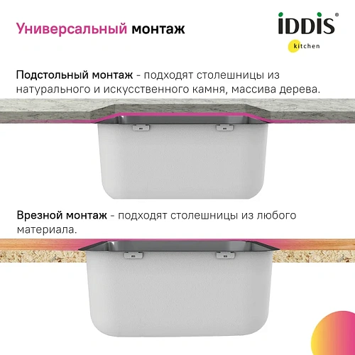 Кухонная мойка IDDIS Mate (MAT53GMi77) нержавеющая сталь, графит, 533x433 Кухонная мойка IDDIS Mate (MAT53GMi77) нержавеющая сталь, графит, 533x433