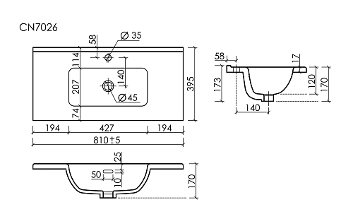 Раковина мебельная Ceramica Nova Compact CN7026 накладная 810x395x170 белый Раковина мебельная Ceramica Nova Compact CN7026 накладная 810x395x170 белый