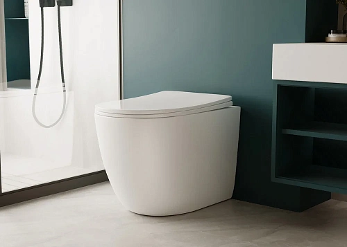 Унитаз приставной ABBER Bequem AC1111TMW белый матовый, безободковый, смыв торнадо Унитаз приставной ABBER Bequem AC1111TMW белый матовый, безободковый, смыв торнадо