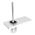 Ершик для унитаза Lemark GLASS LINE с держателем и полкой, хром/белое стекло 9761031 Ершик для унитаза Lemark GLASS LINE с держателем и полкой, хром/белое стекло 9761031