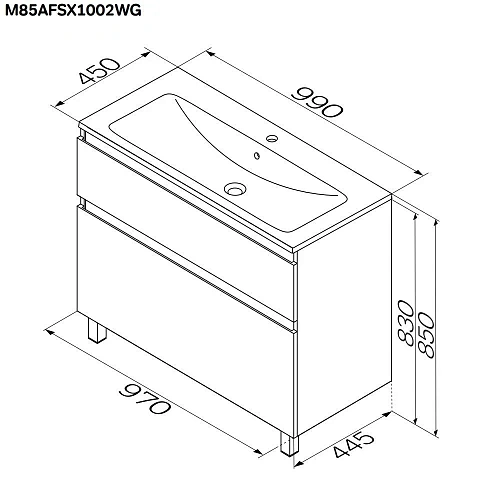 Тумба под раковину AM.PM X-Joy M85AFSX1002WG напольная, 100 см, белый Тумба под раковину AM.PM X-Joy M85AFSX1002WG напольная, 100 см, белый