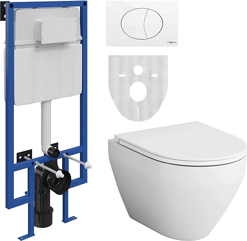 Комплект Унитаз подвесной AM.PM Spirit V2.0 FlashClean с микролифтом + Система инсталляции для унита 555625 Комплект Унитаз подвесной AM.PM Spirit V2.0 FlashClean с микролифтом + Система инсталляции для унита 555625