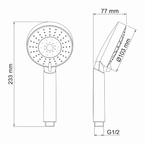 Душевая лейка WasserKRAFT A032 5-функциональная хром Душевая лейка WasserKRAFT A032 5-функциональная хром