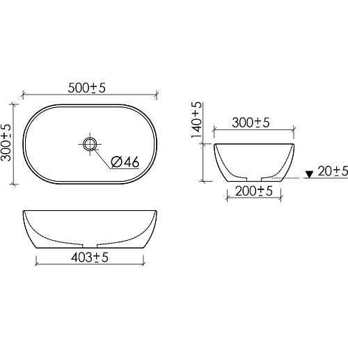 Раковина Ceramica Nova Twist CN12001MW накладная овальной формы 500x300x140 белый матовый Раковина Ceramica Nova Twist CN12001MW накладная овальной формы 500x300x140 белый матовый