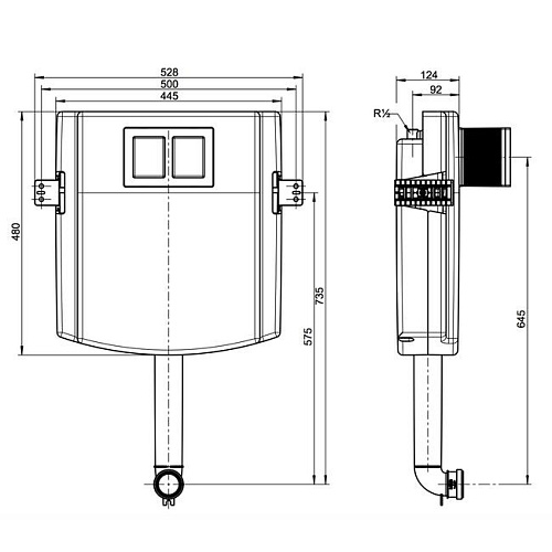 Бачок скрытого монтажа Villeroy & Boch ViConnect 92248300 Бачок скрытого монтажа Villeroy & Boch ViConnect 92248300