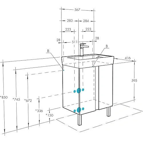Тумба под раковину Aquaton Кантри 60 белый, дуб верона 1A257401AHB20 Тумба под раковину Aquaton Кантри 60 белый, дуб верона 1A257401AHB20