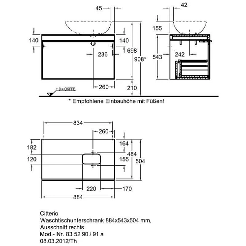 Тумба под раковину Geberit Citterio 500.560.JI.1 88,4 см Тумба под раковину Geberit Citterio 500.560.JI.1 88,4 см