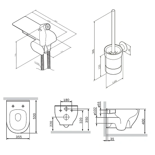 Унитаз подвесной AM.PM Like CK80H0103W с сиденьем в наборе с гигиеническим душем Унитаз подвесной AM.PM Like CK80H0103W с сиденьем в наборе с гигиеническим душем
