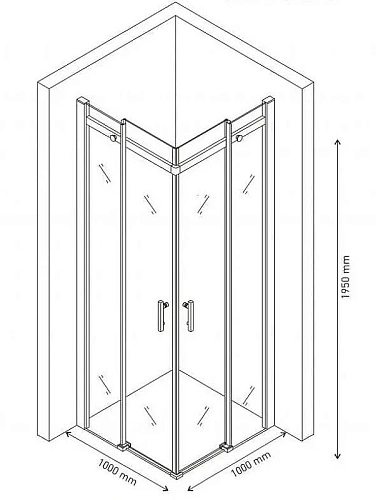 Душевой уголок MELITA 1000x1000 061024 Душевой уголок MELITA 1000x1000 061024