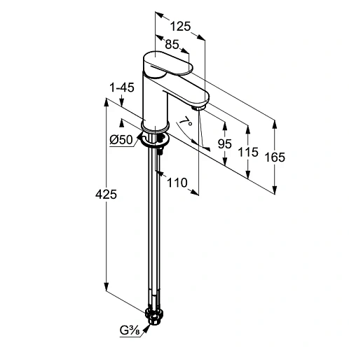 Смеситель для раковины Kludi X1 322820575 хром Смеситель для раковины Kludi X1 322820575 хром