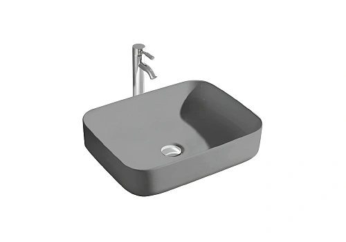 Раковина Aquatek ВЕГА AQ5515-MG 500x390x130, матовый серый, накладная Раковина Aquatek ВЕГА AQ5515-MG 500x390x130, матовый серый, накладная