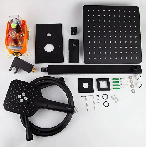 Душевая система Kaiser Sonat 34877-9 скрытого монтажа черный матовый Душевая система Kaiser Sonat 34877-9 скрытого монтажа черный матовый