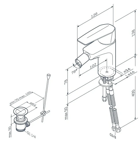 Смеситель для биде AM.PM Gem F90A83100 Смеситель для биде AM.PM Gem F90A83100