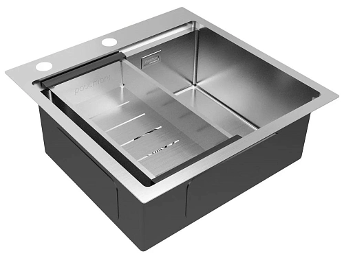 Кухонная мойка Paulmark KRONER-PRO 51 с коландером ADVANCE в цвет мойки, PM705151-BS+A405-BS Кухонная мойка Paulmark KRONER-PRO 51 с коландером ADVANCE в цвет мойки, PM705151-BS+A405-BS