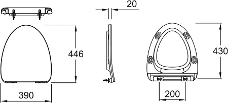 Крышка-сиденье Jacob Delafon Nouvelle Vague E20069-00 с микролифтом Крышка-сиденье Jacob Delafon Nouvelle Vague E20069-00 с микролифтом