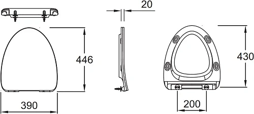 Крышка-сиденье Jacob Delafon Nouvelle Vague E20069-00 с микролифтом Крышка-сиденье Jacob Delafon Nouvelle Vague E20069-00 с микролифтом