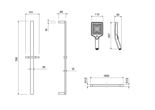 Душевой гарнитур Aquatek ЛИБРА AQ2019MB Черный матовый Душевой гарнитур Aquatek ЛИБРА AQ2019MB Черный матовый