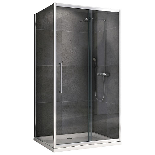 Душевой уголок ABBER Schwarzer Diamant AG30150H-S50 150x50 см универсальный, профиль хром, стекло прозрачное Душевой уголок ABBER Schwarzer Diamant AG30150H-S50 150x50 см универсальный, профиль хром, стекло прозрачное