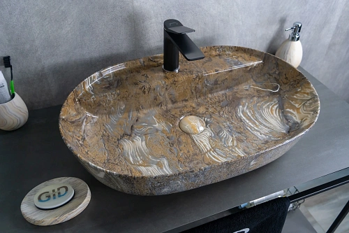 Раковина Gid Mnc346T 54471 накладная под камень глянцевая 61x41x14 Раковина Gid Mnc346T 54471 накладная под камень глянцевая 61x41x14